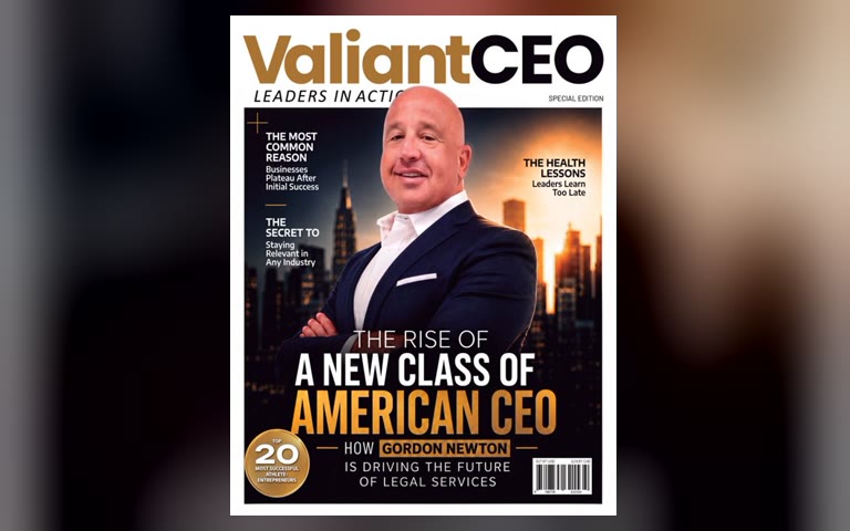Valiant CEO Magazine cover featuring Gordon Newton